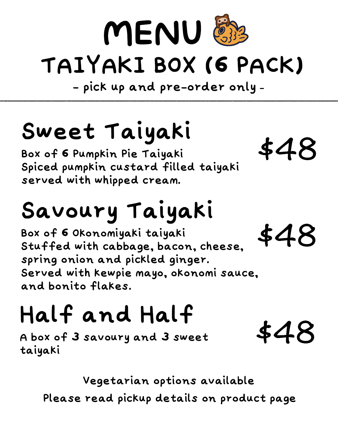 Taiyaki Pre-Order (6 Pack)